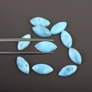 Lot de cabochons en forme de marquise lisse en Larimar naturel 8x16mm perles de cabochon de pierres précieuses en vrac pour la fabrication de bijoux au prix de gros - Product Image 2