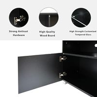 Meuble TV moderne minimaliste noir avec écran LED, étagères ouvertes et grande capacité, directement de l'usine