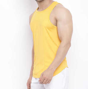 Camisetas de Gimnasio de Color Sólido de Alta Calidad, Camisetas Deportivas Personalizadas con Canalé para Hombre, Talla Estadounidense, Camisetas de Tirantes Elásticas para Hombre Musculoso - Product Image 4