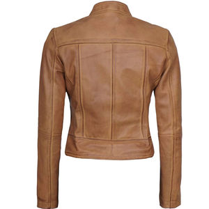 Chaqueta de cuero de piel de oveja para mujer de calidad superior nueva moda transpirable y ligera chaquetas de mujer hechas a medida - Product Image 4