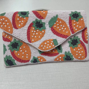 Sac à main perlé fait à la main fraise coloré brodé fruits conception soirée sac à main pour femmes unique femmes sacs de messager - Product Image 1