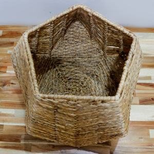 Repose-pieds tissé en jonc de mer rustique Artex Dong Thap pour pouf et affichage décoratif - Product Image 4