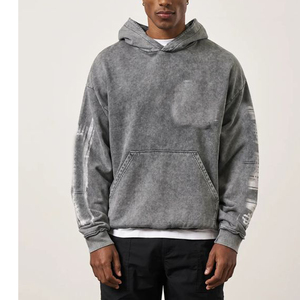 Bordado personalizado Streetwear Sudaderas con capucha Hombre Lavado Marca personalizada Sudadera con capucha Hombres Lavado Vintage Sudaderas con capucha - Product Image 6