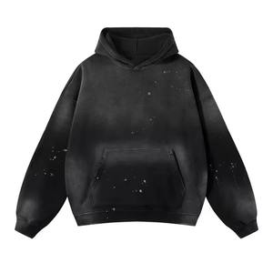 Sudadera con Capucha Extra Grande para Hombre con Logotipo Personalizado, Felpa Francesa, Lisa, de Alta Calidad, Lavada al Ácido, Estilo Vintage - Product Image 1