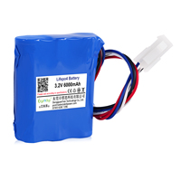Batterie rechargeable LifePO4 personnalisée 3,2 V 6000 mAh 18650 1S 2S 3S 4S pour l'éclairage LED, les équipements de sécurité, les dispositifs médicaux CE