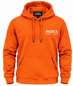 Sudadera con Capucha Naranja para Hombre de Index Sportswear, Corte Regular, Felpa de Algodón, Informal, con Bolsillo Frontal con Logotipo - Product Image 1
