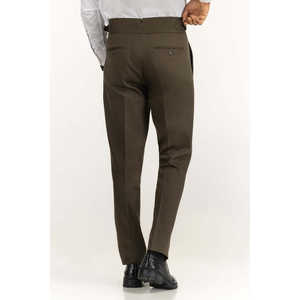 Pantalon de costume Gurkha taille haute classique, plissé devant, coupe droite, grande taille, tissu avec logo à la taille, formel FP-GRK25-005 - Product Image 4