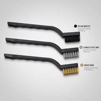 Kit de 3 petites brosses de précision en laiton, acier inoxydable et nylon pour l'entretien des cartes de circuits imprimés (PCB)