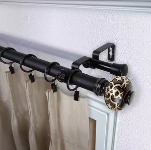 Barra de cortina de Metal decorativa para sala de estar de estilo americano, accesorios de cortina de Hardware de construcción con acabado dorado - Product Image 3