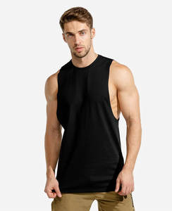 Direct d'usine vente en gros fitness personnalisé blanc t-shirt ajusté pour hommes slim fitness vêtements de sport débardeur en coton respirant pour hommes - Product Image 1