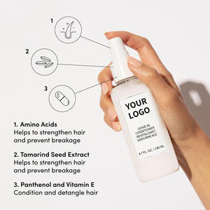 Crema Acondicionadora Sin Enjuague 140ml OEM Marca Privada Argán Aloe Sin Frizz Hidratante Vegano No Pegajoso 2 en 1 Premium - Product Image 3