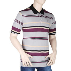 Men's Half Sleeves <b>Polo</b> T-<b>Shirt</b> - <b>Grey</b> - Product Image 1