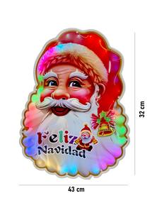 Decorazione Natalizia Luminosa con 36 LED in Plastica, Figura di Babbo Natale con Messaggio 'Felice Natale' 30 cm - Product Image 3