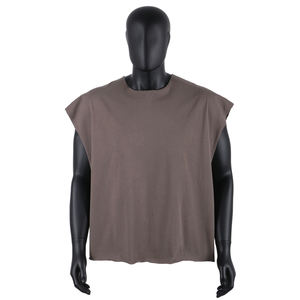 เสื้อกล้ามทรงโอเวอร์ไซส์ผ้าคอตตอน 100% แบบถัก ยี่ห้อ SPORTISH IMPEX รุ่นคัสตอม คอกลม ผ้าหนา สไตล์วินเทจ - Product Image 1