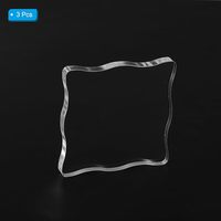 Bloc de tampons en acrylique, lot de 3 blocs d'estampage ondulés transparents décoratifs pour le scrapbooking, le bricolage et la fabrication de cartes.
