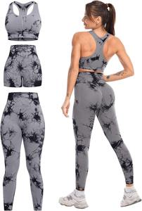 Women's High Quality Seamless Yoga Set 2-Piece <b>Crop</b> Top and Fitness <b>Leggings</b> <b>Plus</b> <b>Size</b> Solid Pattern Logo on Waist - Product Image 6