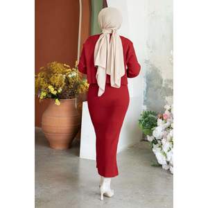 Conjunto De Vestido De Punto Corto Rojo - Product Image 3