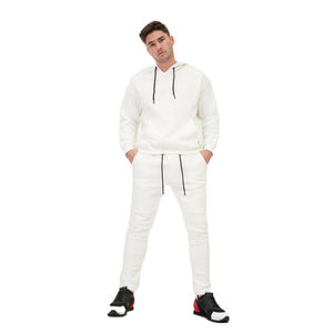 Pull à capuche uni décontracté pour hommes hiver 100% tissu polaire en coton Logo personnalisé sweat-shirt thermique respirant broderie 3D - Product Image 2