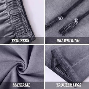 Ensemble de shorts vintage pour hommes, lavage à l'acide, coton, streetwear, décontracté, lourd, mode estivale, broderie de logo personnalisée - Product Image 4