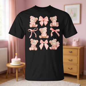 Coquette <b>Teddy</b> Bears Pink Bow Cute <b>Women</b> Girl Birthday T-Shirt Promotional T-Shirts for <b>Women</b> - Product Image 3