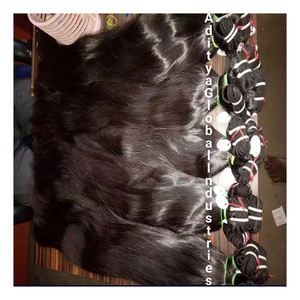 100% brut non transformé cuticule aligné vague naturelle Remy Extension de cheveux Temple indien simple dessiné femmes Extensions de cheveux humains - Product Image 1