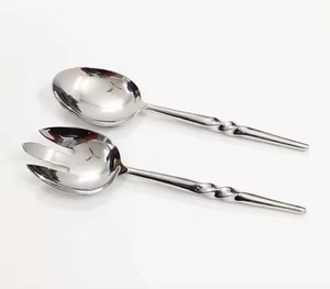 Ustensiles à salade en acier inoxydable Fourchette et cuillère Serveur Ensemble de couverts Ustensiles de cuisine Outils de cuisine Serveur à salade Mélangeur - Product Image 2