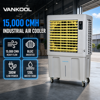Refroidisseur d'air évaporatif 15000 cmh, climatiseur électrique portable avec télécommande et fonction de refroidissement