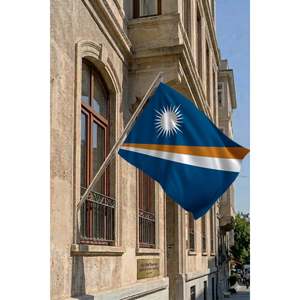 Marshall Islands Telescopic Plastic Flagpole <b>Set</b> for Travel Agencies & Education - Product Image 2
