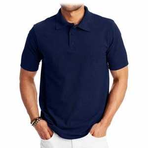 Ropa de golf informal de alta calidad para hombre, secado rápido, transpirable, negro, para polo con logotipo bordado, patrón sólido - Product Image 1