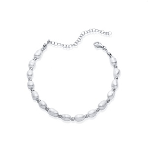 <b>Freshwater</b> <b>Pearl</b> and Textured Gold Bead <b>Bracelet</b> Elegant Handmade Turkish 925 Sterling Silver Jewelry - Product Image 5