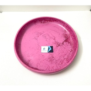 Plato de resina hecho a mano con textura de mármol, plato grande para servir, platos para servir utilizados en el hogar, Hotel, platos de resina de remolino rosa - Product Image 1