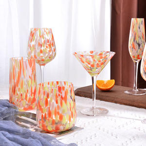 Flûtes à champagne en cristal de verre à points de couleur à long pied personnalisées de luxe vintage Samyo sans plomb - Product Image 4