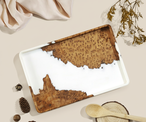 ถาดเรซิ่นไม้คุณภาพสูง ผลิตตามสั่ง เป็นมิตรกับสิ่งแวดล้อม เกรดอาหาร ถาดอีพ็อกซี่ลายแม่น้ำ สำหรับเสิร์ฟอาหาร ตกแต่งบ้าน วางบนโต๊ะกาแฟ - Product Image 1