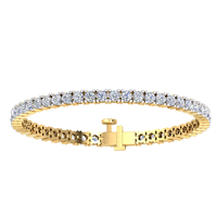 Brazaletes Clásicos de Oro de 14K de 10g con Diamantes Cultivados en Laboratorio de 4.8 Ct, Corte Brillante, Certificación IGI, Claridad VS, Color EF, Unisex y a la Moda