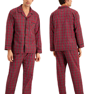 Ensemble de pyjama en coton pour hommes, pyjama respirant en fibre de bambou doux à manches longues pour hommes léger boutonné vêtements de nuit salon - Product Image 5