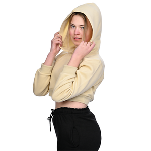 Sudaderas Cortas para Mujer, Ropa Holgada, Sudaderas Cortas Lisas, Personalizadas, Ropa Deportiva, Algodón Transpirable, Tops Cortos - Product Image 4