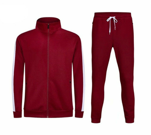 Poliéster algodón transpirable Casual ajustado impreso moda Jogging hombres chándales conjunto con cremallera pulóver nuevo estilo de moda - Product Image 3
