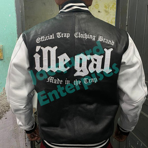 Custom <strong>Men's</strong> Wool Varsity Jacket Stand Collar Baseball Bomber with Vantage Chenille Embroidery Long Winter High Quality <strong>Clothing</strong> - Product Image 2