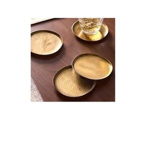 Sous-verre rond en métal doré pour hôtels et restaurants, décoration de table, sous-verre avec un design élégant - Product Image 1