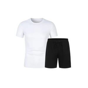 Encantador personalizado nuevo logotipo de moda camiseta conjunto corto verano nuevo Hip Hop High Street Vintage camiseta conjunto corto - Product Image 3