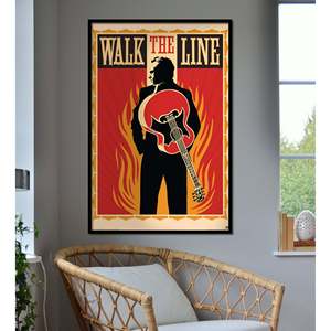 Modern Style Walk the Line <b>Poster</b> Black Frame Wall Decor Paper Art - Product Image 2
