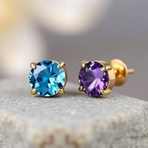 ต่างหูเงินสเตอร์ลิง925หรูหรานาโนสีฟ้าบุษราคัมชุบโรเดียมสไตล์คลาสสิกที่สมบูรณ์แบบของขวัญวันเกิดงานแต่งงานสำหรับผู้หญิง - Product Image 3