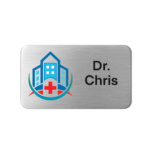 Badge nominatif magnétique personnalisé en émail plaqué or et zinc pour employé de banque, avec impression numérique – Prix abordable - Product Image 4