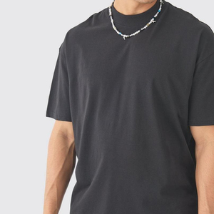 Offre Spéciale de haute qualité 300 gsm col épais T-shirt surdimensionné lourd impression de broderie personnalisée 100% coton hommes t-shirt vierge - Product Image 6