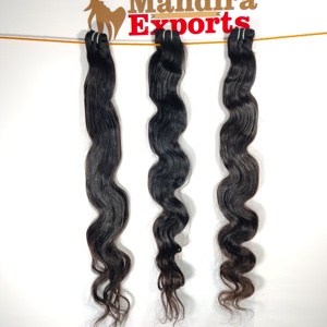Extensiones de templo indio alineadas con cutícula de cabello humano Bodywave negro Virgen sin procesar estilo de onda natural del templo - Product Image 1