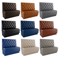 Banque de Restaurant Commerciale Rembourrée en Similicuir PU Noir Capitonnée, Canapé Banquette pour Café, Bistrot, Hôtel, Salle à Manger