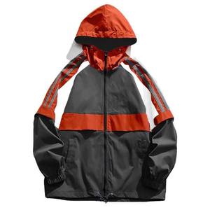 Veste coupe-vent à capuche pour hommes, logo personnalisé, respirante, grande taille, été, sports de plein air, course à pied avec fermeture éclair, polyester et nylon imperméable - Product Image 2