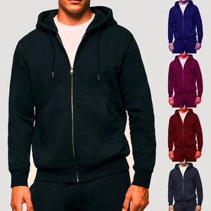 Venta al por mayor de sudadera con capucha de algodón con cremallera para los hombres Mejor diseño Ligero Color sólido con capucha Collar para el invierno Servicio OEM disponible - Product Image 1