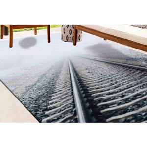 Tapis imprimé : Décoration moderne pour chambre à coucher, style ferme, gris, noir, blanc, avec poils doux - Product Image 4