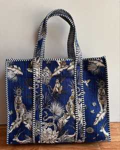 Sac à provisions fait main en coton indien matelassé pour femmes Sac à main de style bohème imprimé floral pour l'été Style décontracté - Product Image 3